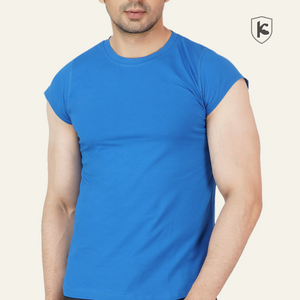 Mens Crop Sleeves Cotton Lycra T-shirt
